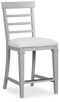 Cape Cod Gray 24" Upholstered Barstool