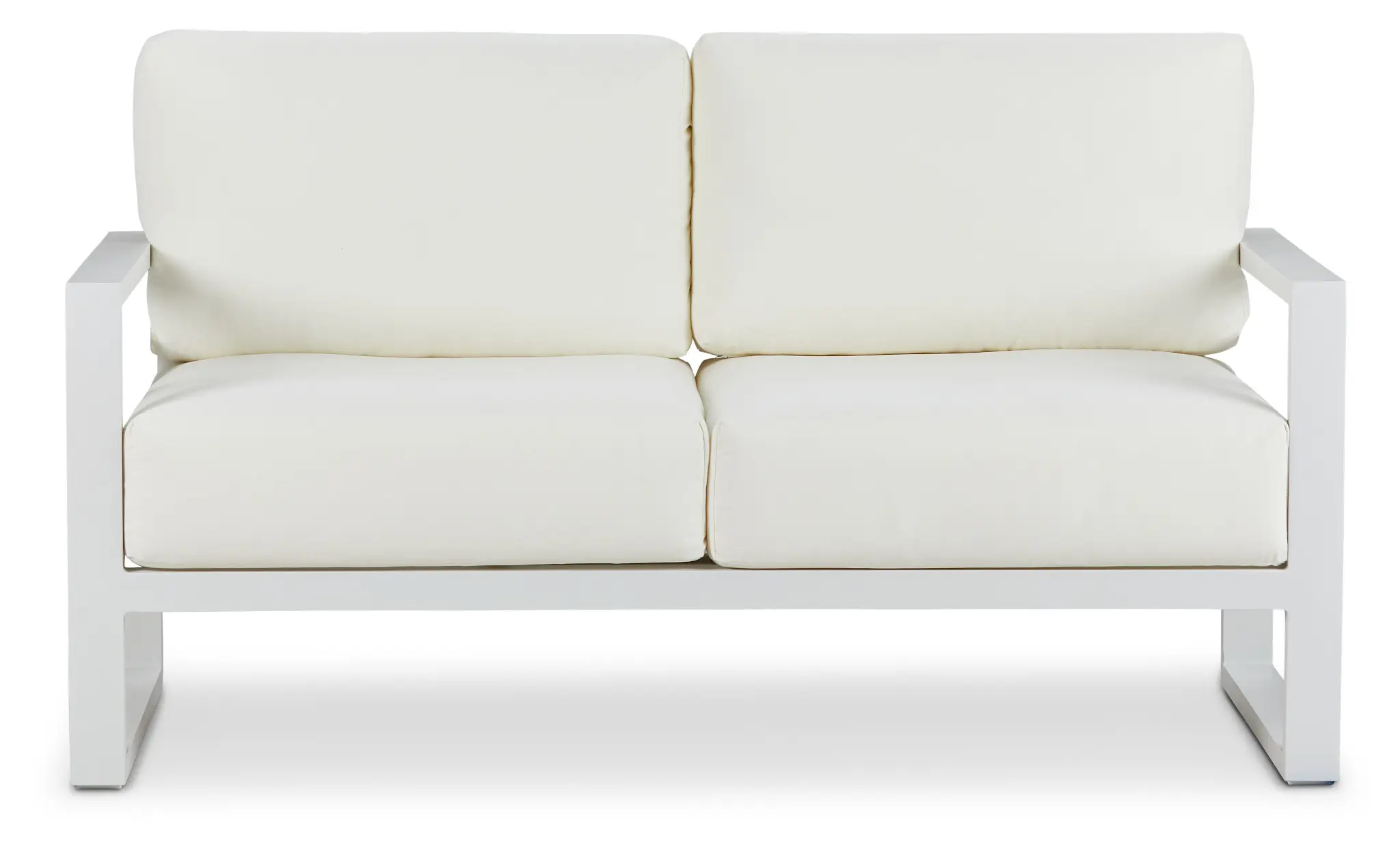 Linear White Aluminum Loveseat Linear White Aluminum Loveseat