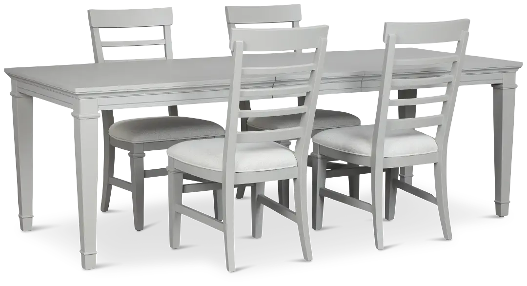 Cape Cod Gray Rect Table & 4 Upholstered Chairs Cape Cod Gray Rect Table & 4 Upholstered Chairs