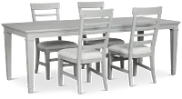 Cape Cod Gray Rect Table & 4 Upholstered Chairs