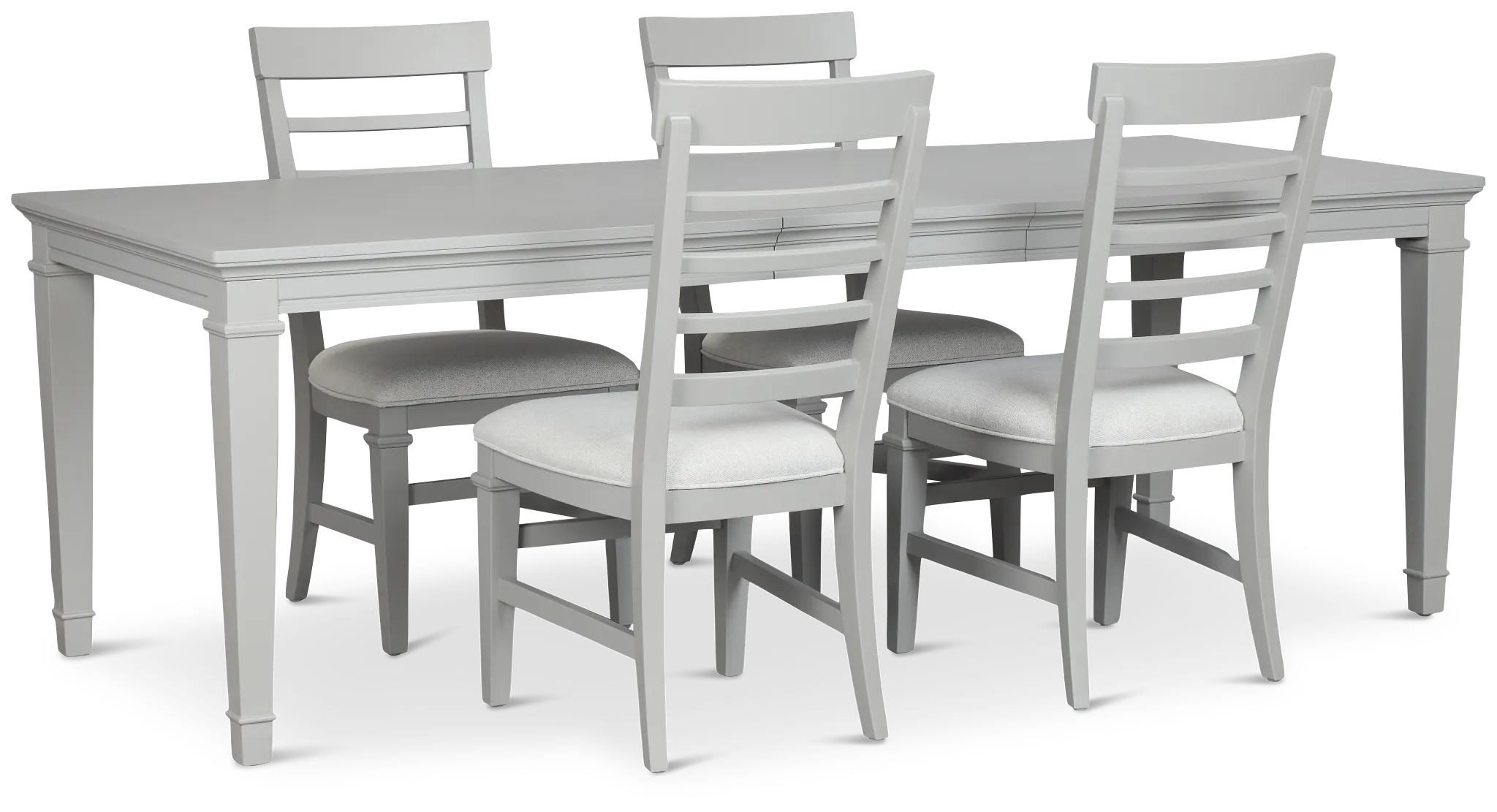 Cape Cod Gray Rect Table & 4 Upholstered Chairs