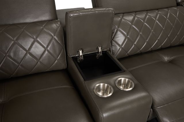 Ava Dark Gray Micro Small Dual Power Right Chaise Sectional