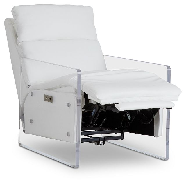 Jackie White Leather Power Recliner