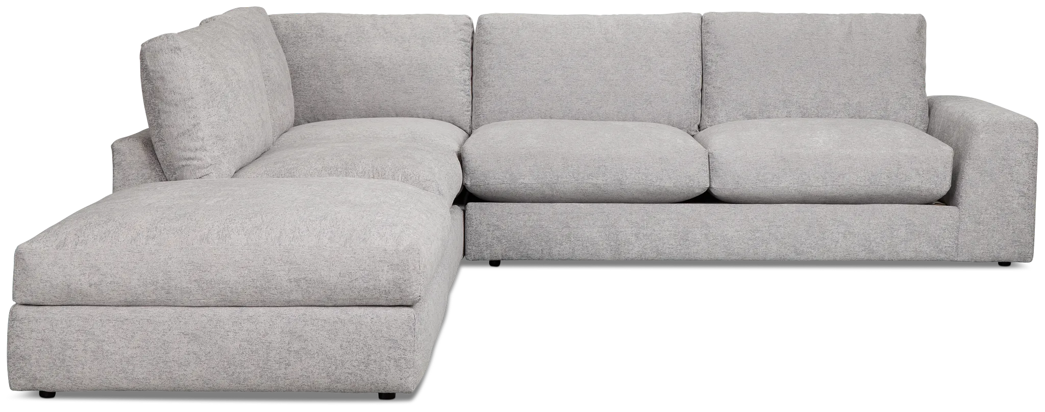 Calista Pewter Fabric Large Left Bumper Sectional