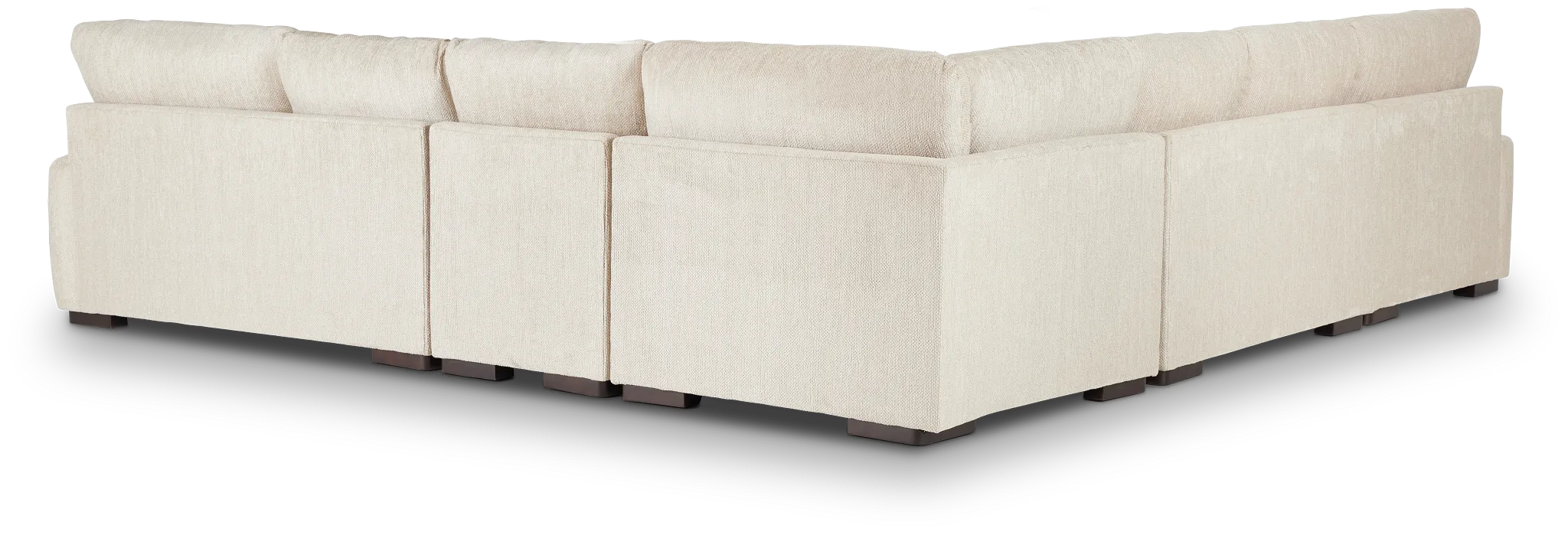 Alpha Beige Fabric Large Left Chaise Sectional