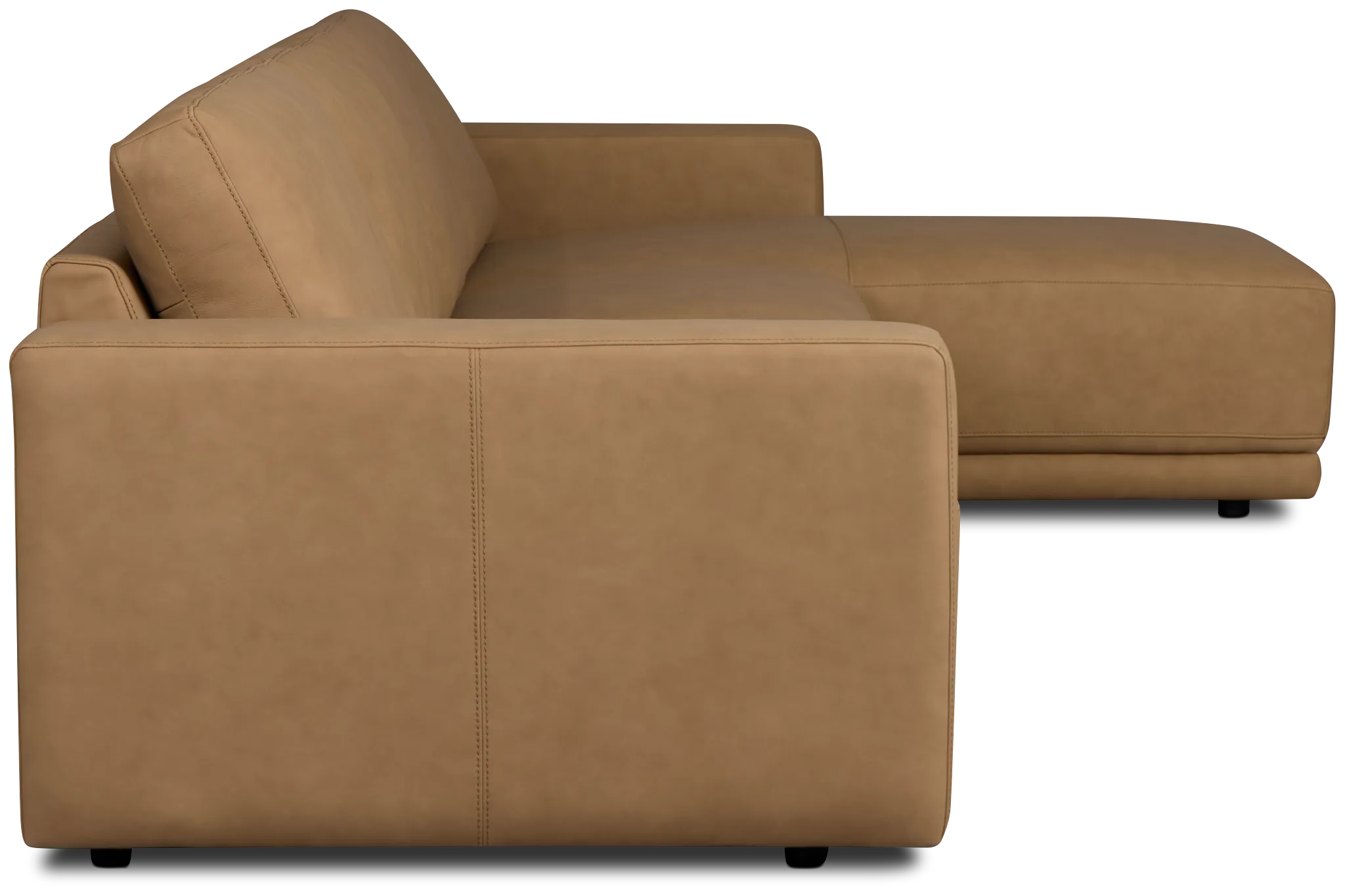 Kellan Light Brown Leather Small Right Chaise Sectional