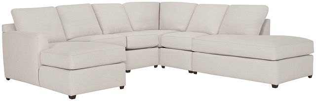 Asheville Light Taupe Fabric Large Right Bumper Sectional