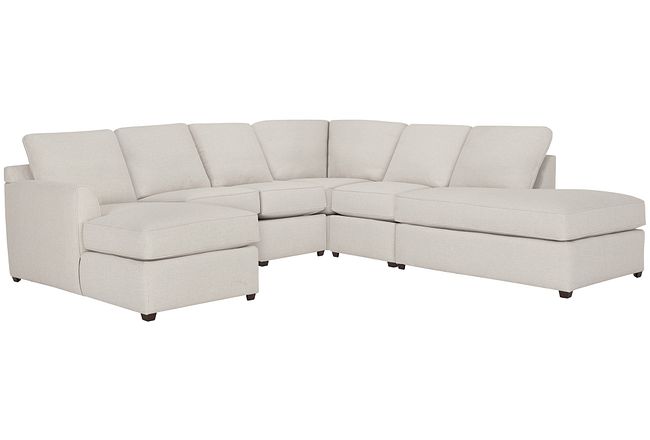Asheville Light Taupe Fabric Large Right Bumper Sectional