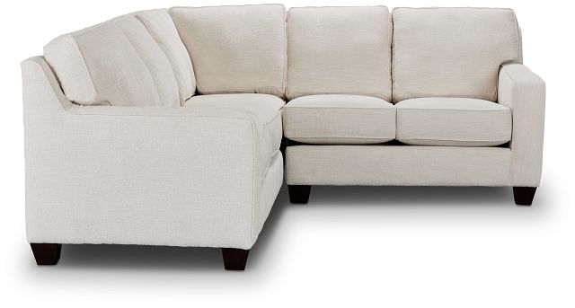 Andie White Fabric Small Two-arm Sectional