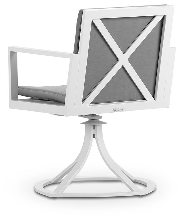 Linear White Dk Gray Swivel Chair