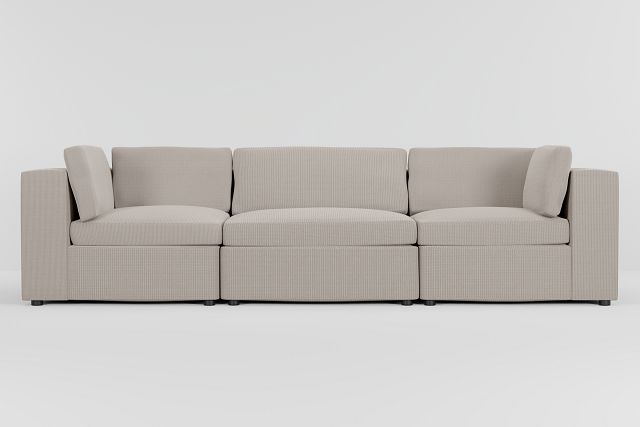 Destin Lucy Taupe Fabric 3 Piece Modular Sofa