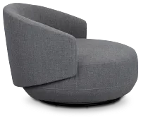 Chrisley Dark Gray Fabric Swivel Accent Chair