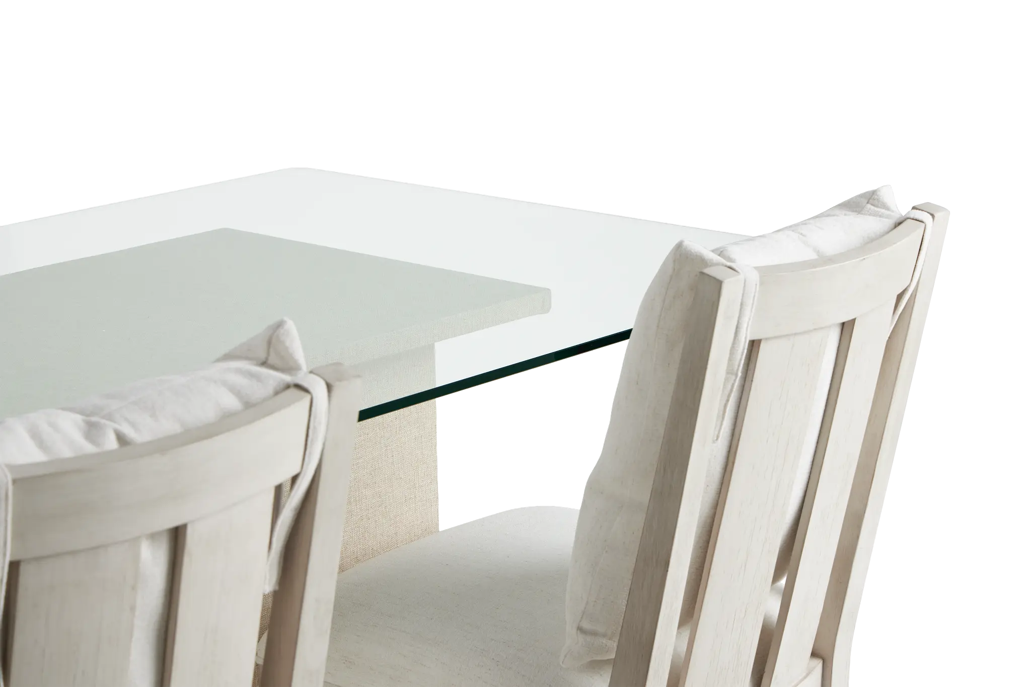 Marseilles Glass Rectangular Table & 4 Upholstered Chairs Marseilles Glass Rectangular Table & 4 Upholstered Chairs