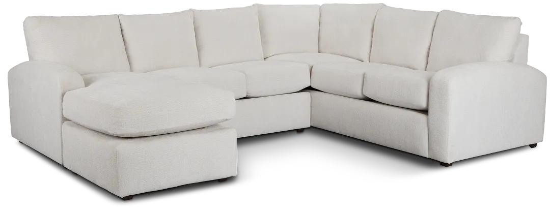 Colby White Micro Left Chaise Sectional
