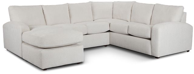 Colby White Micro Left Chaise Sectional