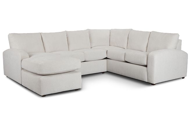 Colby White Micro Left Chaise Sectional