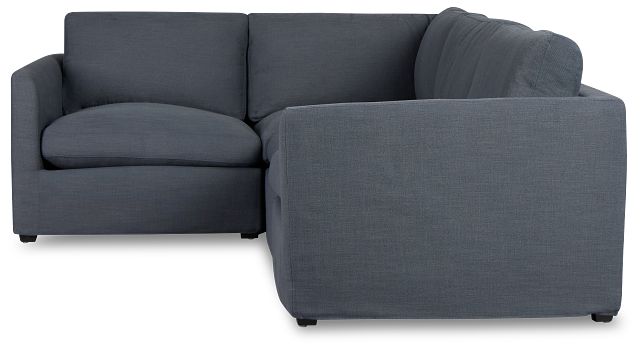 Willow Navy Fabric Small Two-arm Sectional