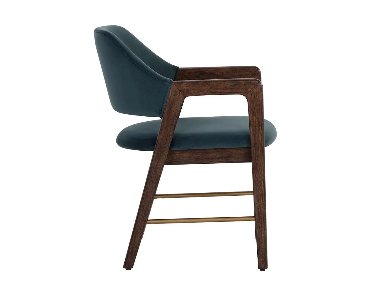 Shelli Dark Blue Upholstered Arm Chair