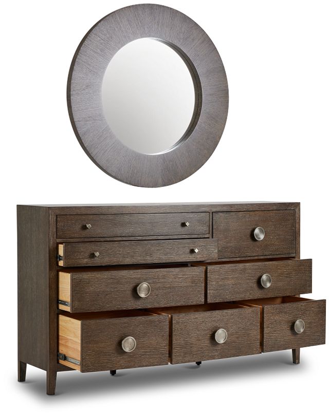 Linea Dark Tone Dresser & Mirror (1)