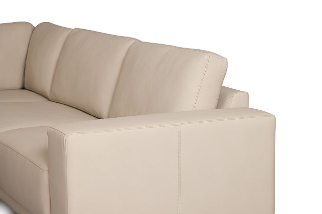 Kellan Ivory Leather Medium Left Chaise Sectional