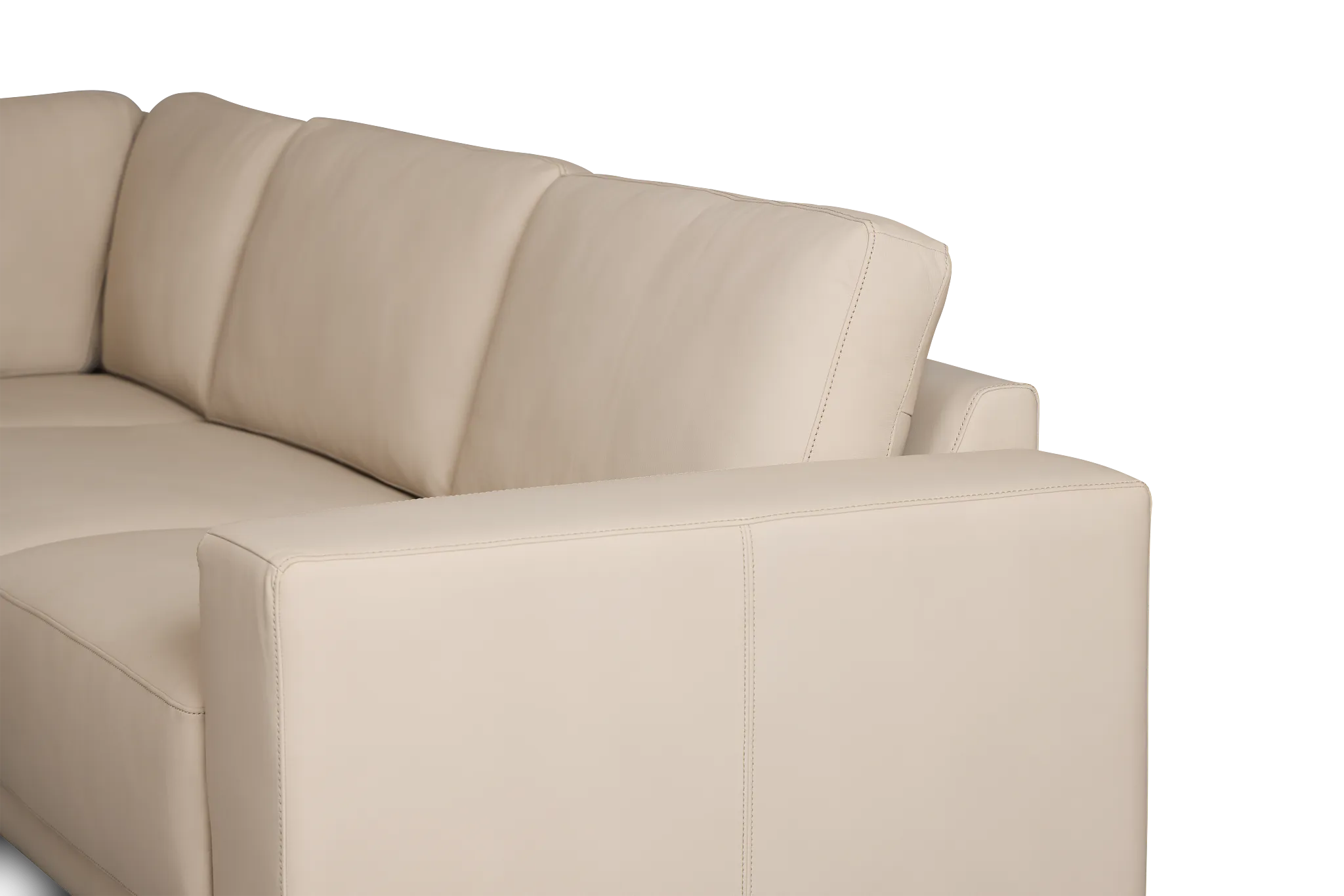 Kellan Ivory Leather Medium Left Chaise Sectional