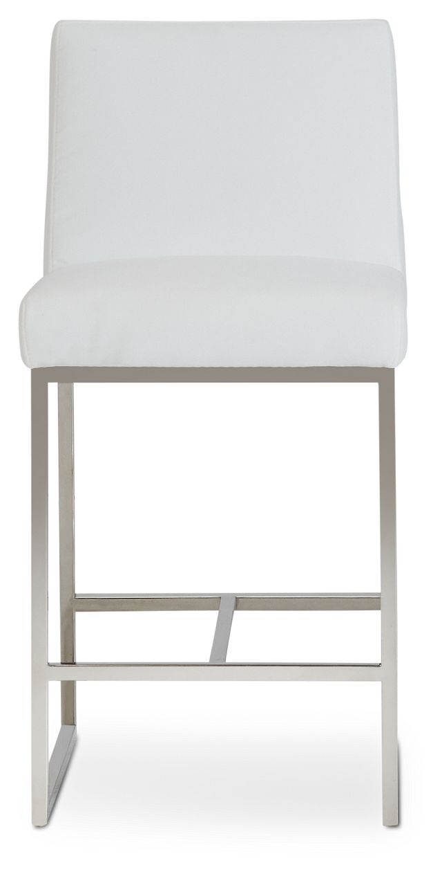 Miami White Fabric 24" Barstool