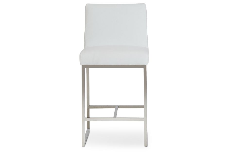 Miami White Fabric 24" Barstool