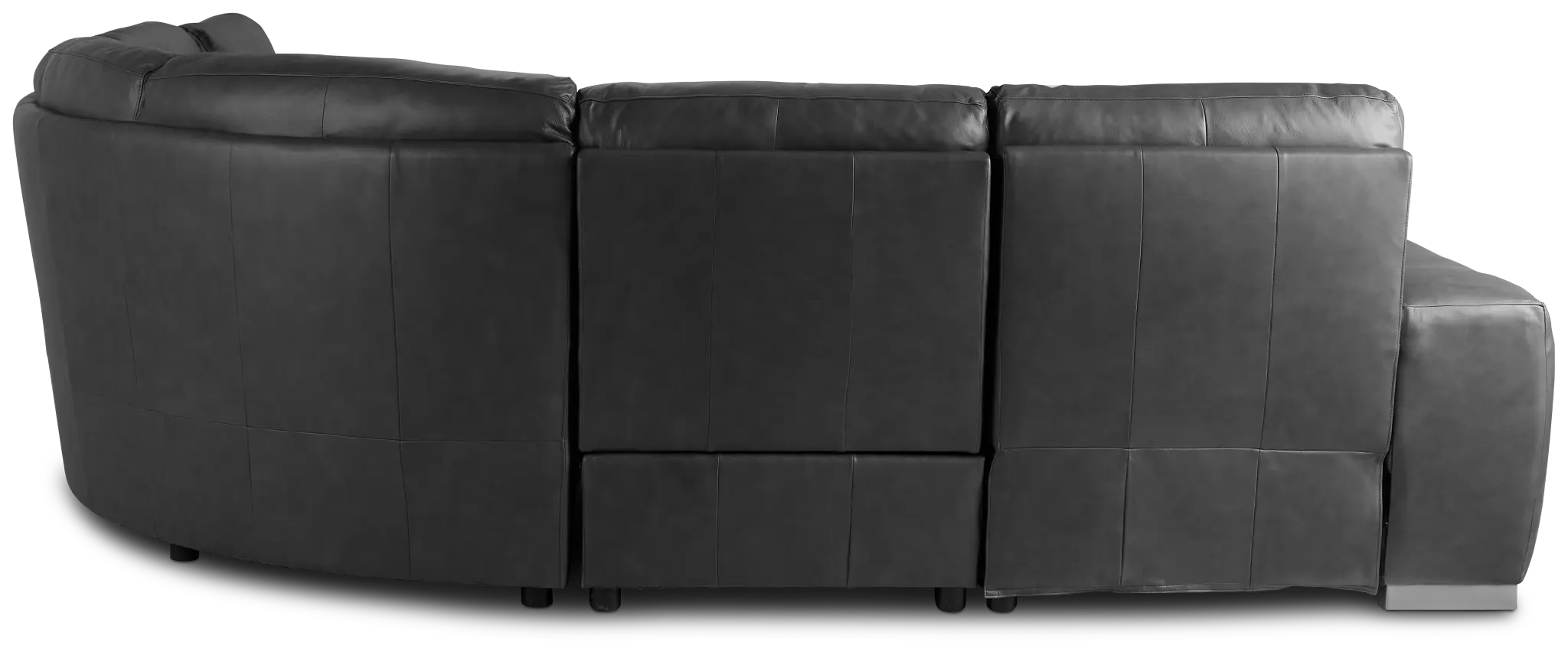 Elba Dark Gray Leather Medium Dual Power Left Chaise Sectional Elba Dark Gray Leather Medium Dual Power Left Chaise Sectional