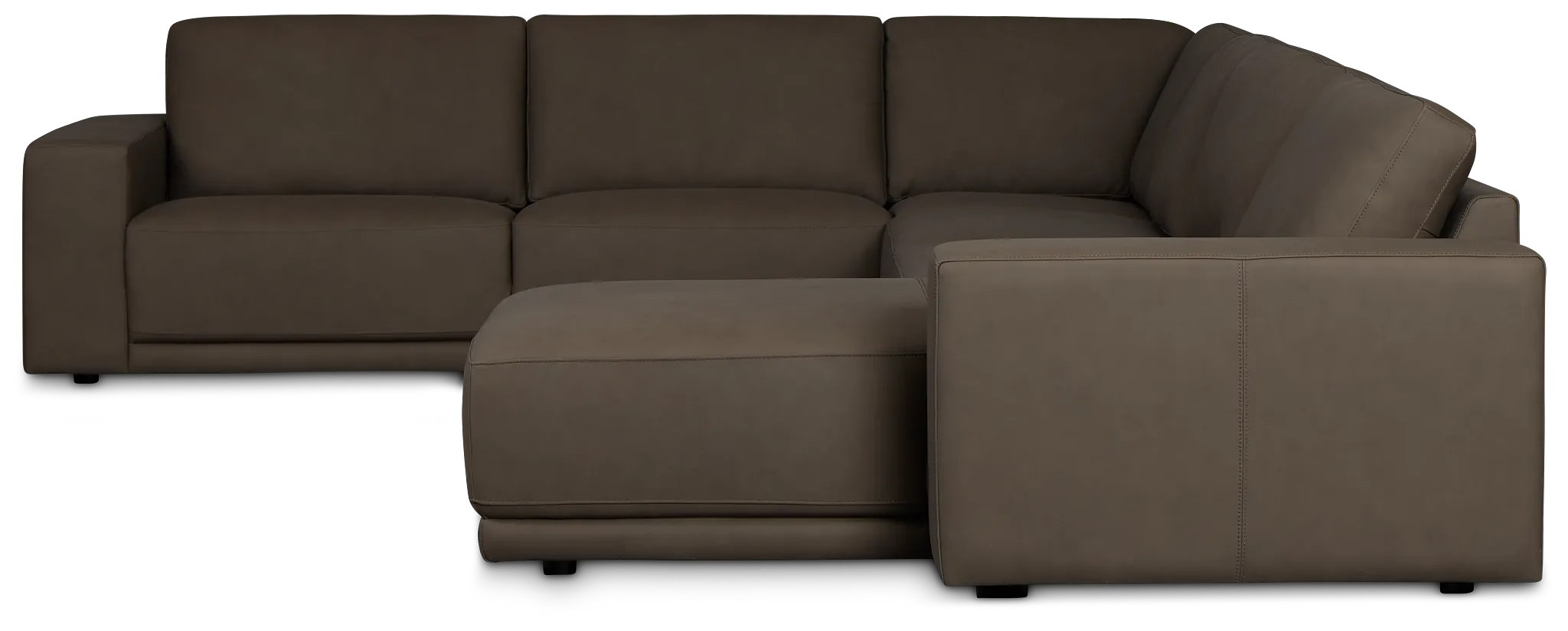 Kellan Dark Gray Leather Medium Right Chaise Sectional