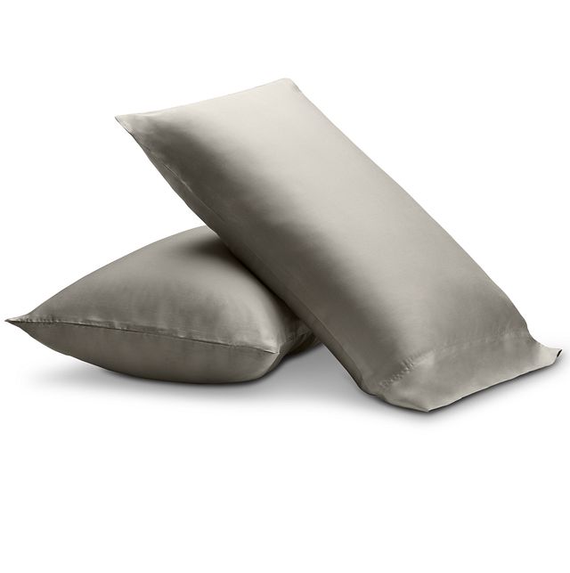 Tencel Gray 300 Thread Set Of 2 Pillowcases
