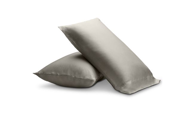Tencel Gray 300 Thread Set Of 2 Pillowcases