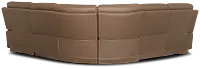 Flexsteel Belmont Dark Brown Lthr/vinyl Small Dual Power Reclining Two-arm Sectional