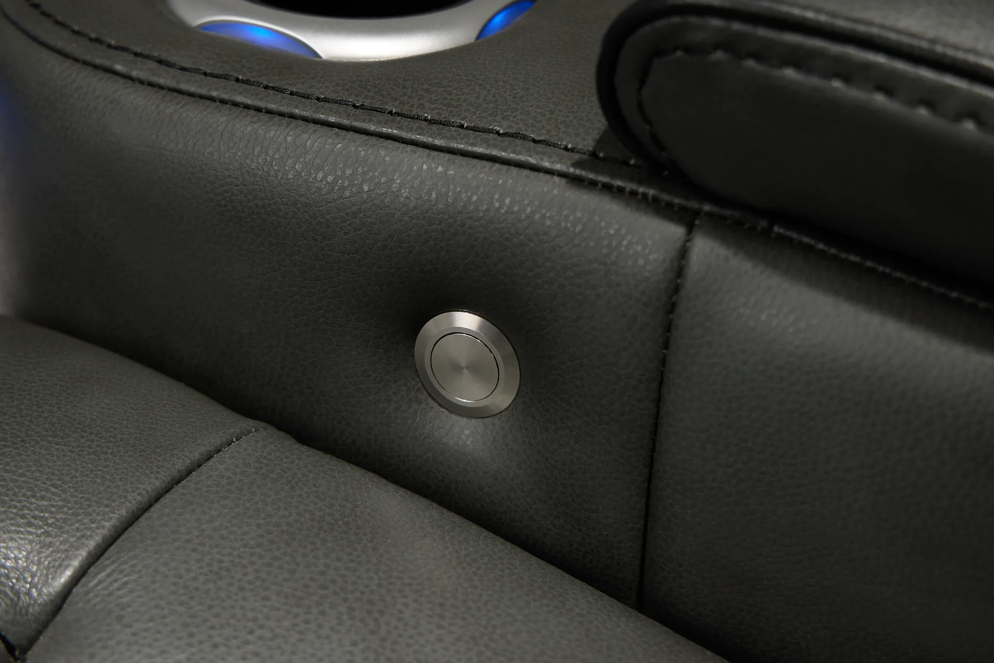 Nova Dark Gray Lthr/vinyl Power Reclining Sofa W/ Massage