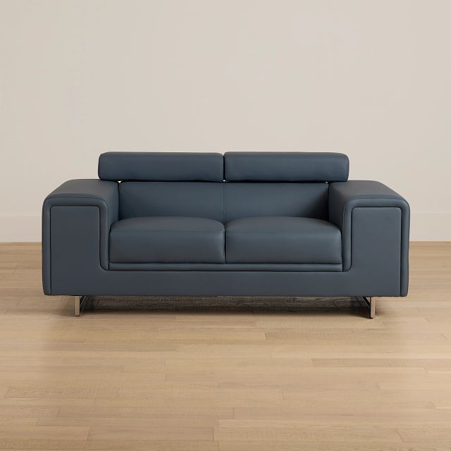 Drew Dark Blue Micro Loveseat
