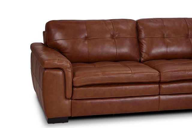 Braden Medium Brown Leather Large Two-arm Sectional