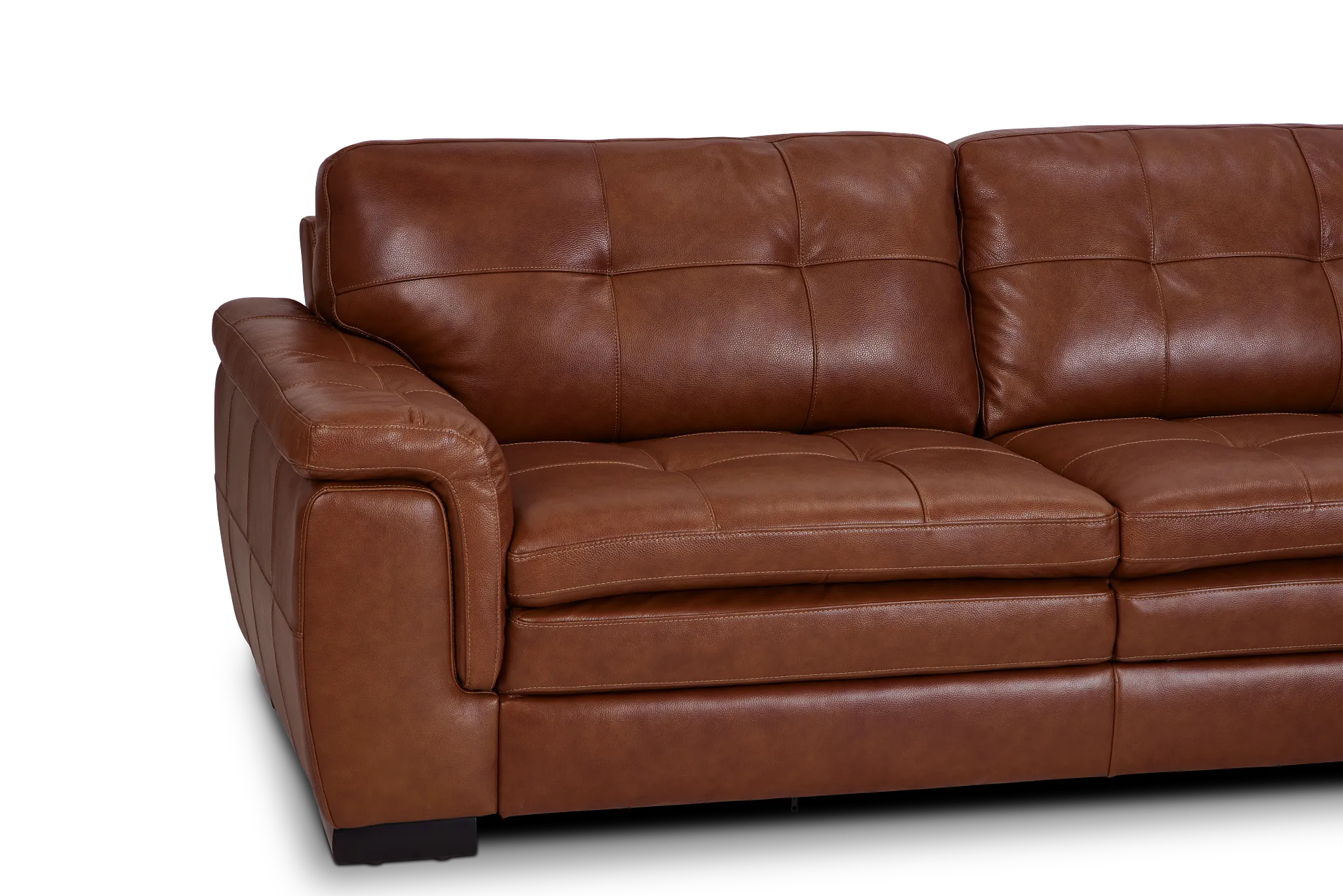 Braden Medium Brown Leather Large Two-arm Sectional