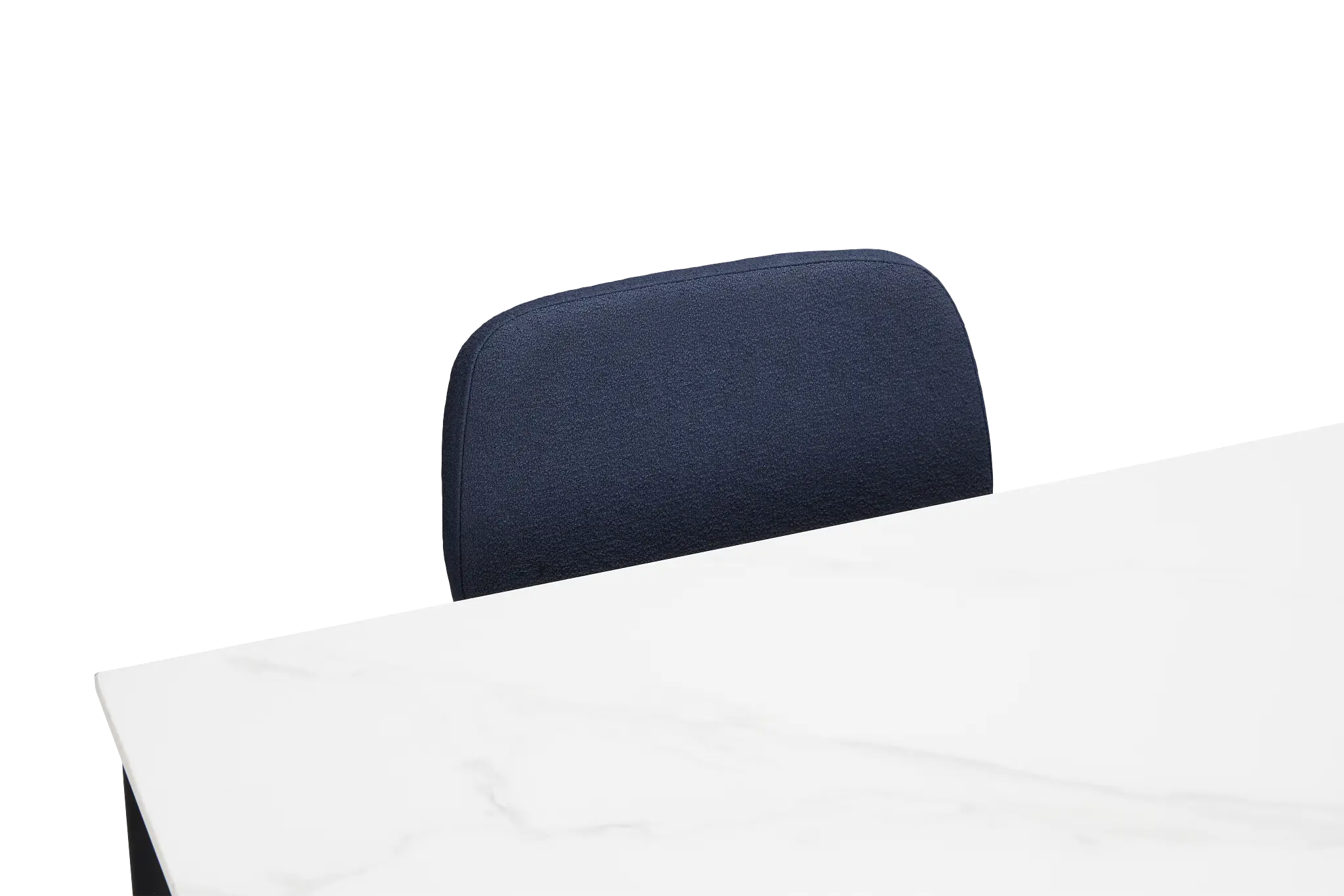 Andover White Rect Table & 4 Dark Blue Upholstered Chairs Andover White Rect Table & 4 Dark Blue Upholstered Chairs
