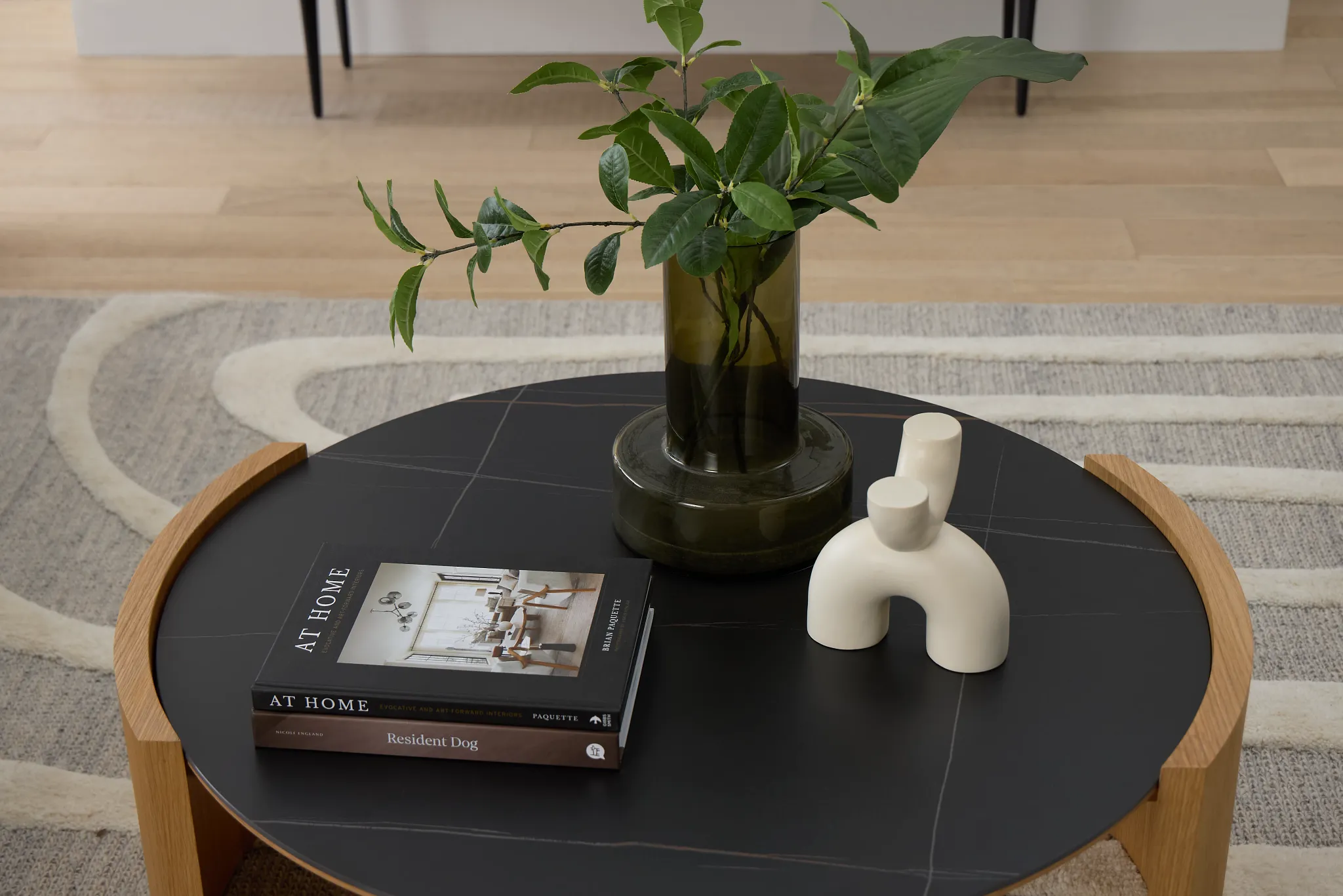 Nomad Light Tone Ceramic Round Coffee Table