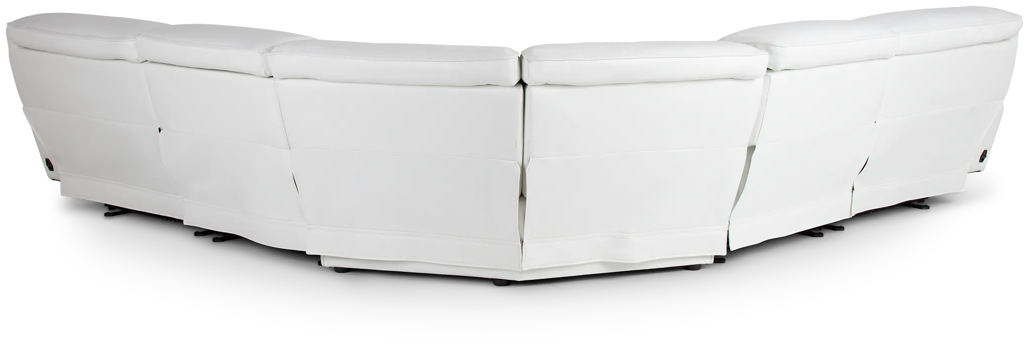 Reign White Lthr/vinyl Small Two-arm Power Reclining Sectional