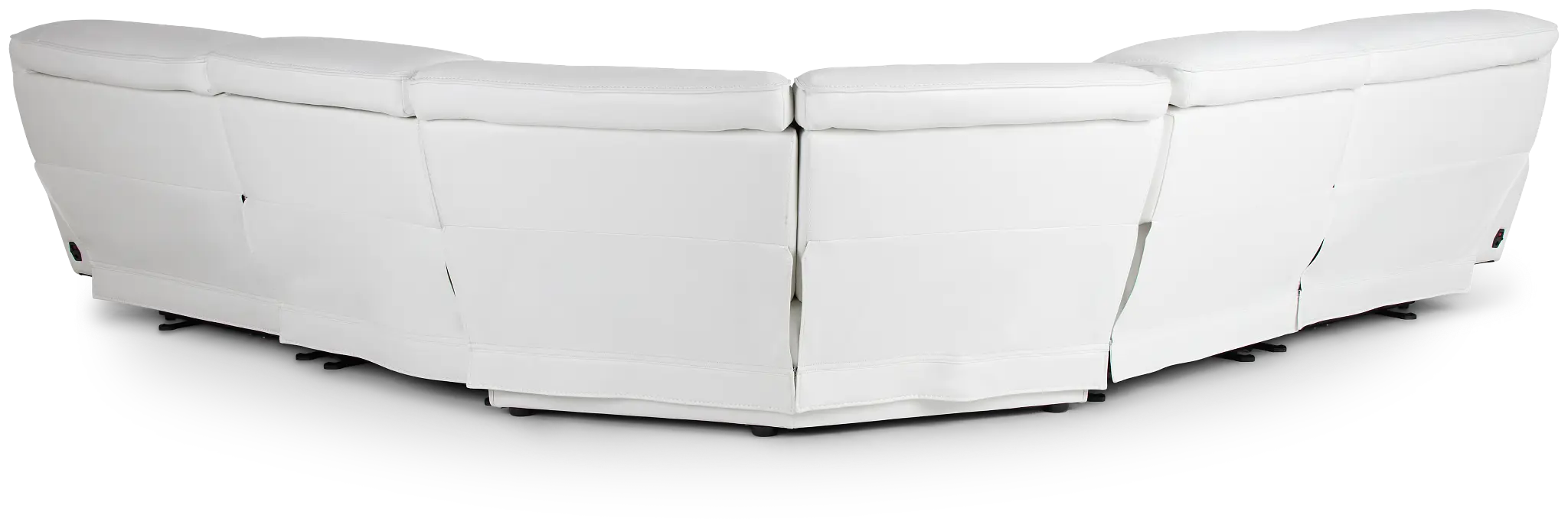 Reign White Lthr/vinyl Small Two-arm Power Reclining Sectional Reign White Lthr/vinyl Small Two-arm Power Reclining Sectional