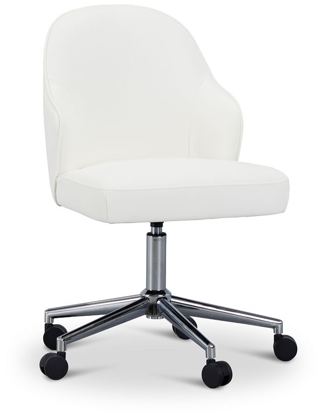 Paige White Swivel Desk Chair