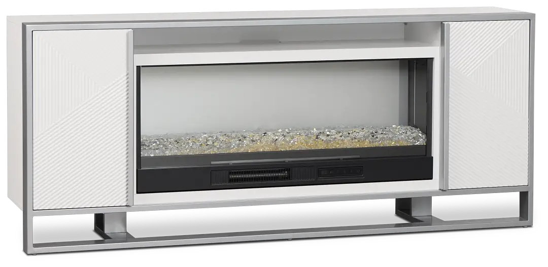 Stanley White 72" Tv Stand With Fireplace Insert Stanley White 72" Tv Stand With Fireplace Insert