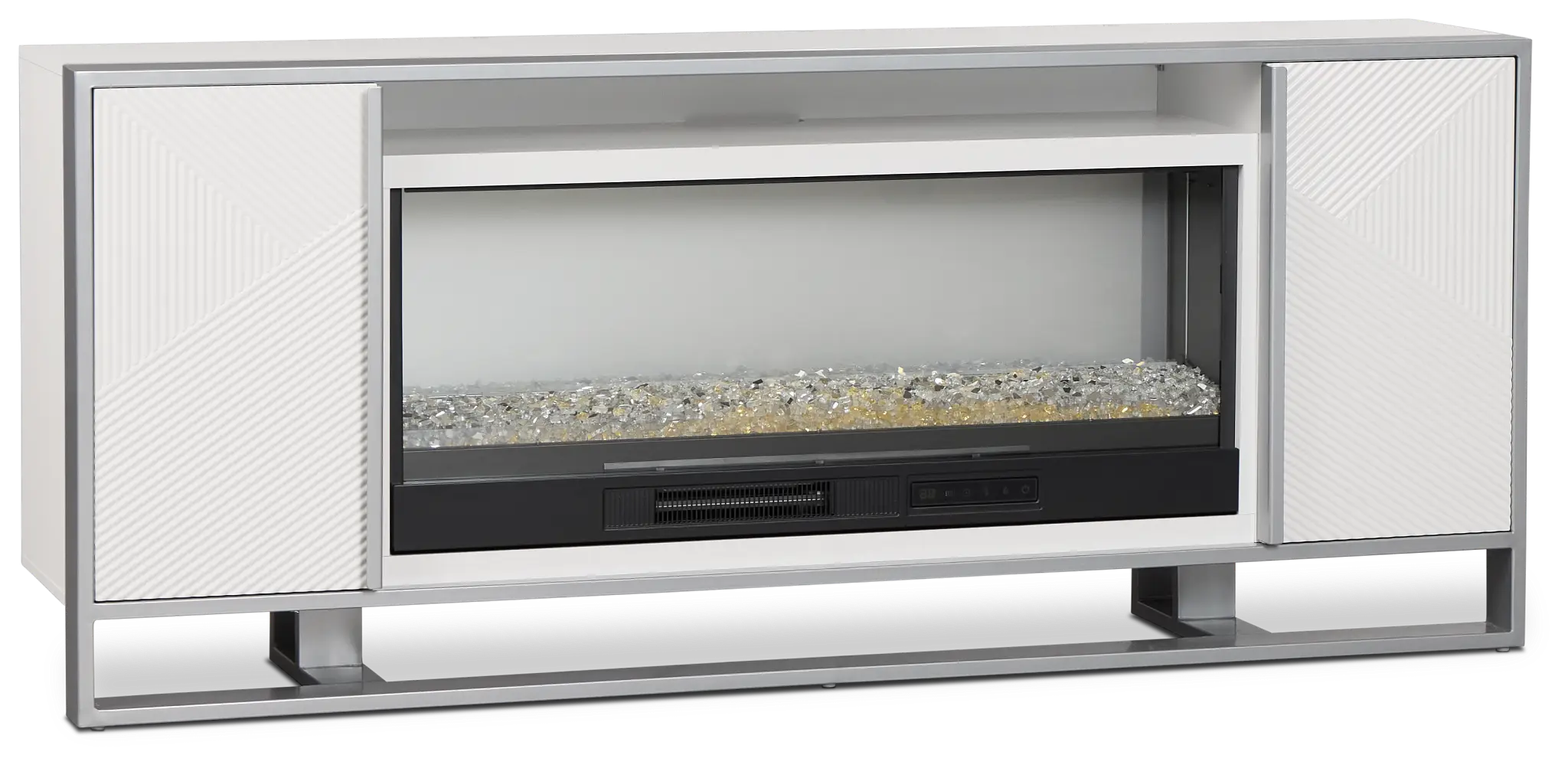 Stanley White 72" Tv Stand With Fireplace Insert Stanley White 72" Tv Stand With Fireplace Insert