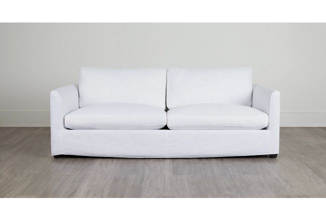 Willow 89" White Fabric Sofa