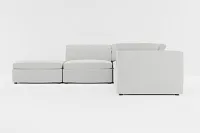 Destin Delray Pewter Fabric 5pc Bumper Sectional