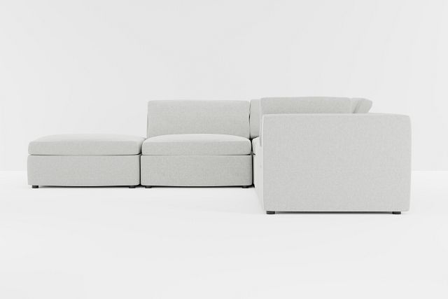 Destin Delray Pewter Fabric 5pc Bumper Sectional