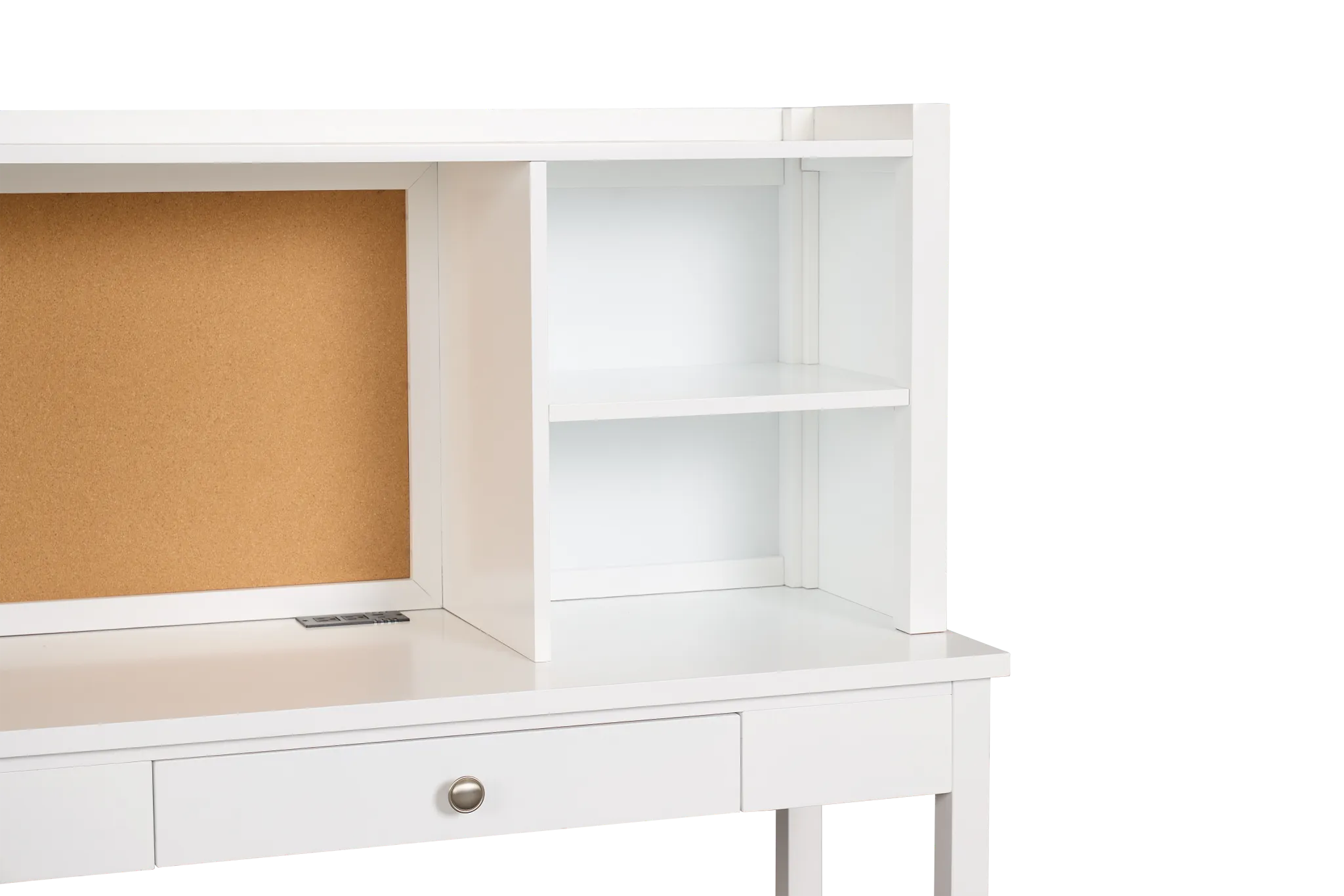Charleston White 1-drawer Desk & Hutch