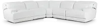 Reign White Lthr/vinyl Small Two-arm Power Reclining Sectional
