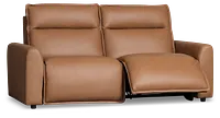 Edison Medium Brown Leather/Vinyl 2-piece Modular Power Reclining Sofa