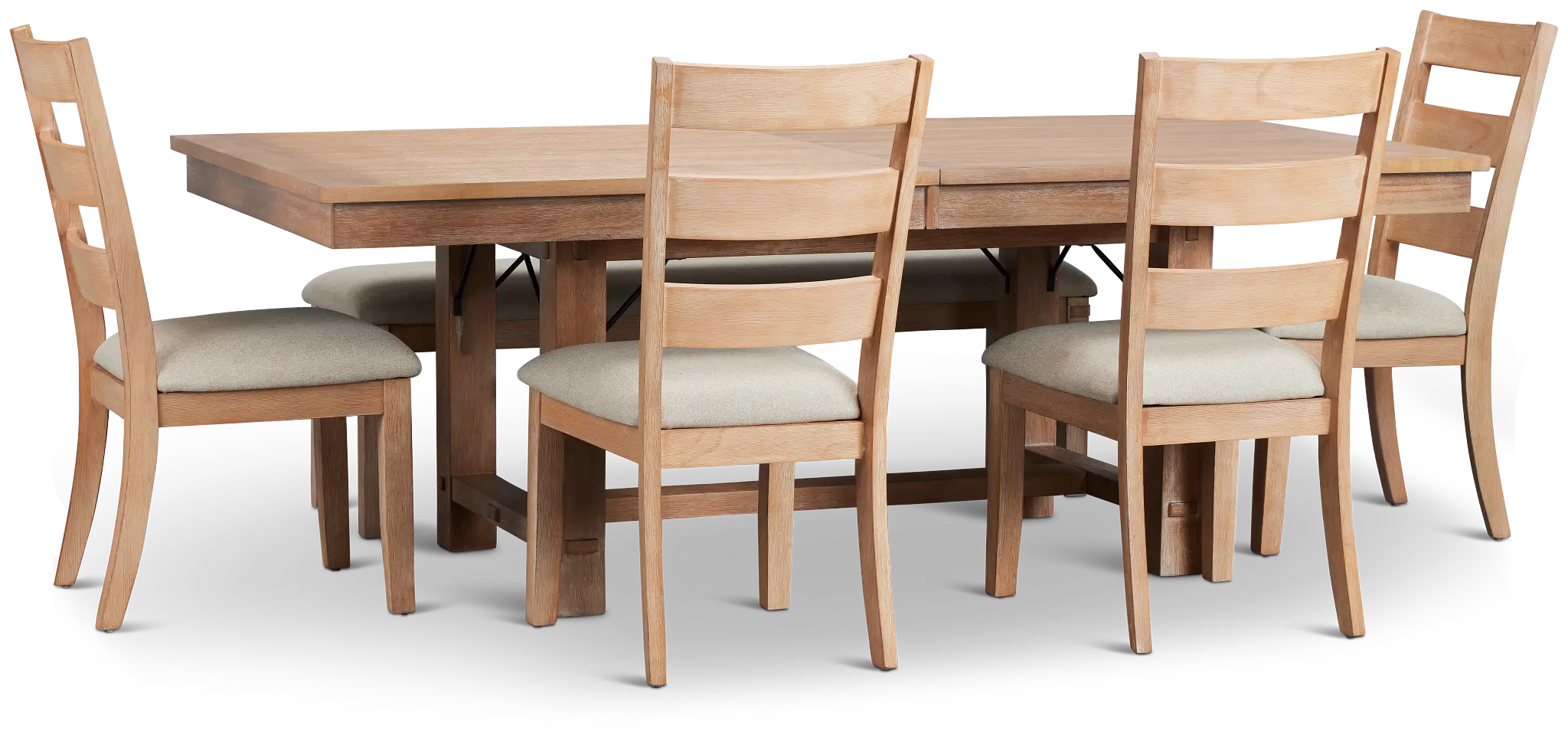 Park City Light Tone Rect Table With 4 Wood Side Chairs & Bench Park City Light Tone Rect Table With 4 Wood Side Chairs & Bench
